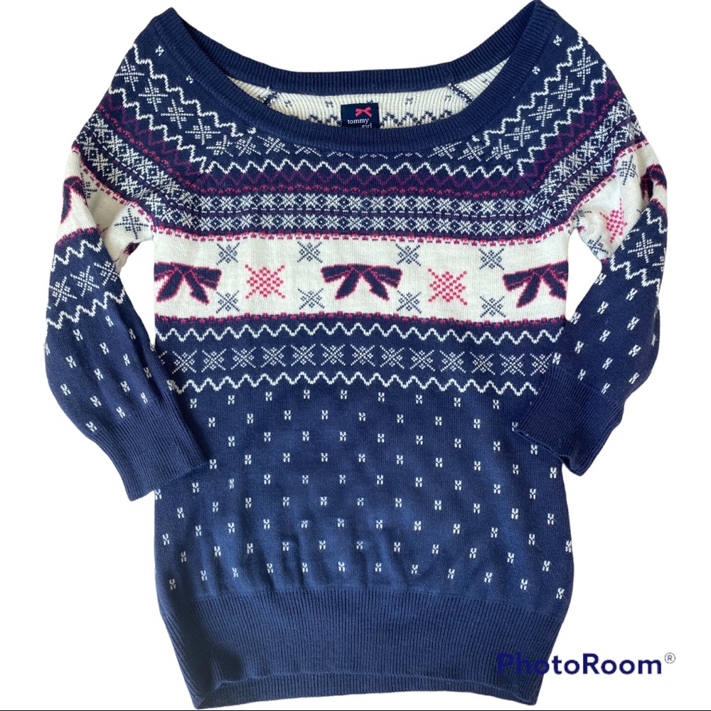 Tommy Girl Fair Isle Off-the-Shoulder Sweater